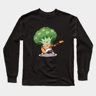 Broccoli play guitar Long Sleeve T-Shirt